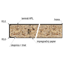 Kuchynská doska Carrara mramor S63009SD 900x39mm