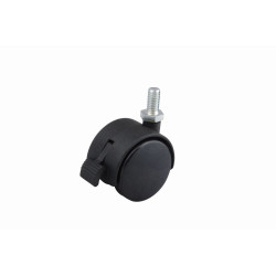 Koliesko nábytkové s brzdou čierne, 40mm, čap M8*15mm