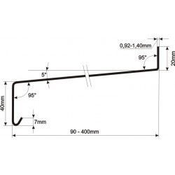 Parapet hliník 0,92 mm ohýbaný Biely RAL9010