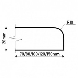 Prah buk prírodný š. 120 mm