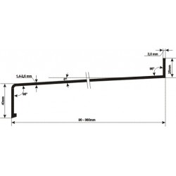 Parapet hliník 2,0 mm extrudovaný Biely RAL9016